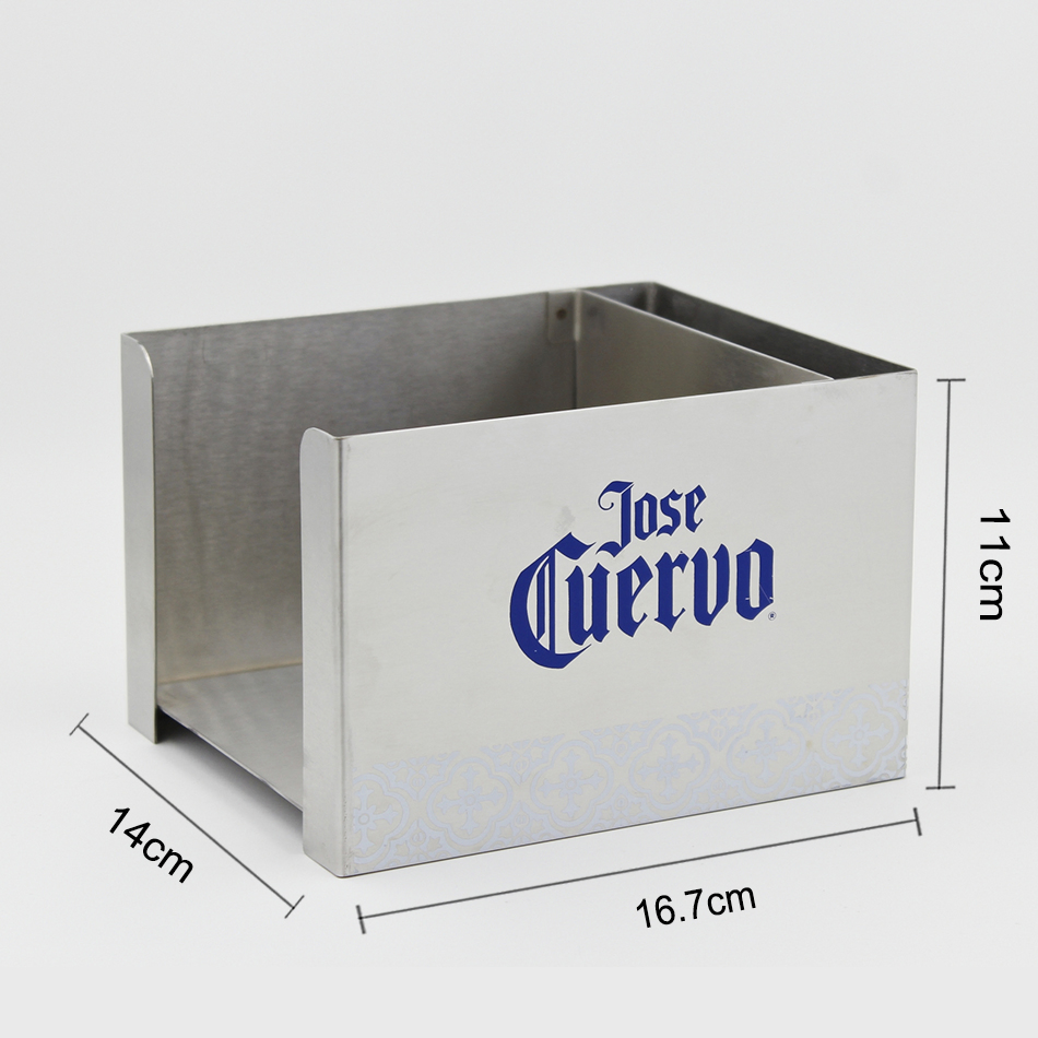 Jose Cuervo 304 Stainless Steel Multi Functional Metal Napkin Holder Tissue Box Straw Organizer Bar Caddy for Caperdonich Calvados Boulard