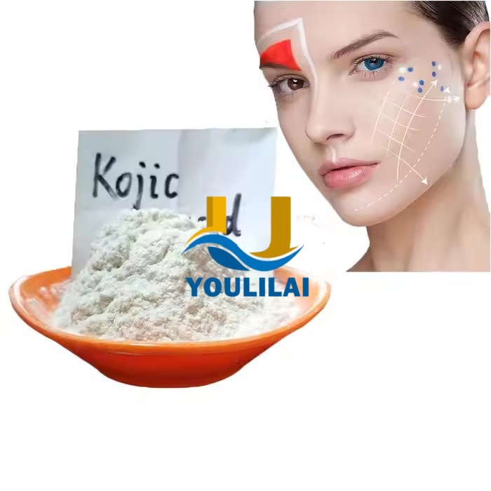Cosmetic Grade Kojic Acid 99% Pure CAS 501-30-4 Raw Material Skin Whitening
