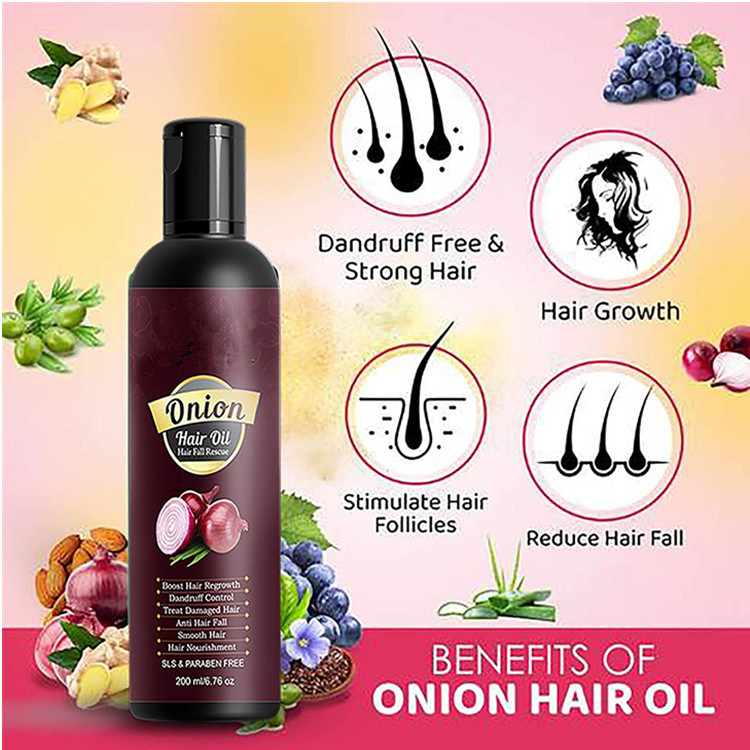 Natural Anti Hair Loss Red Onion Nourishing Hair Growth Oil