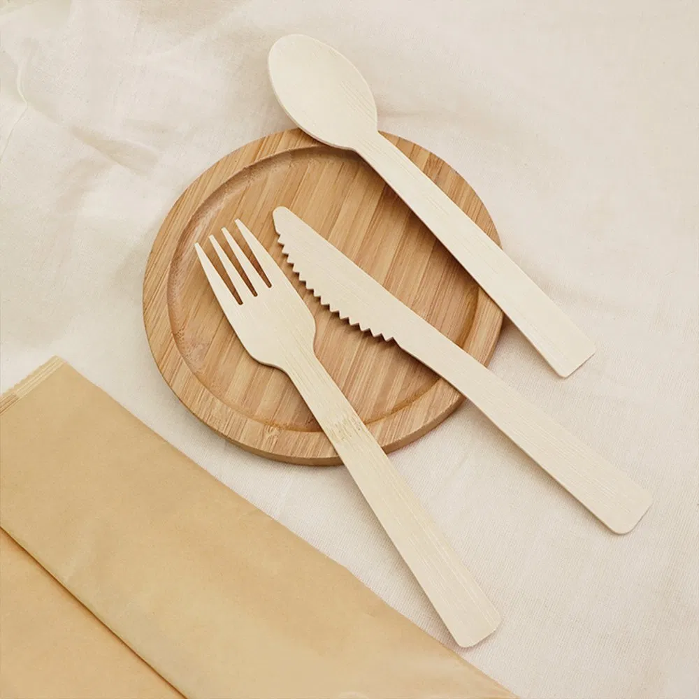 Disposable Tableware Bamboo Cutlety Eco-Friendly Cutlery Bamboo Knife/Fork/Spoon