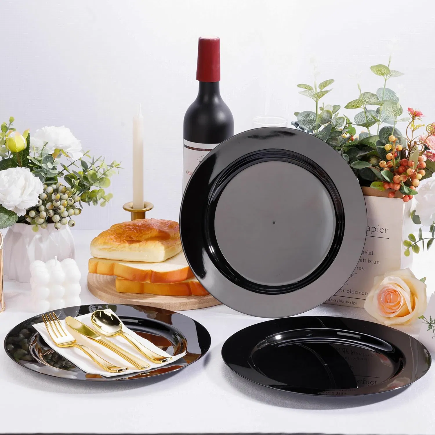 Black Disposable Plates