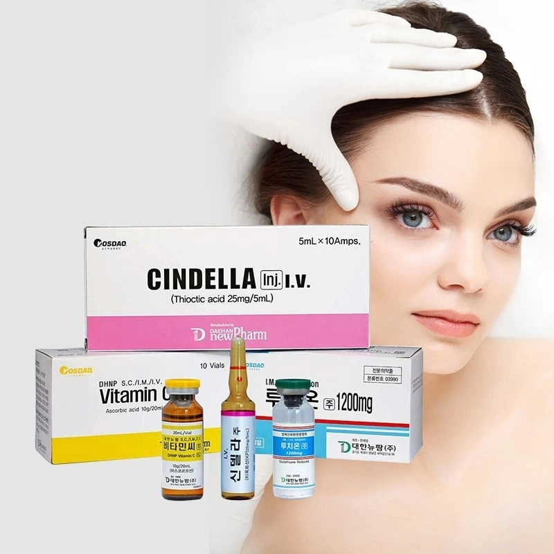 Korea High Quality Whitening Injection Glutathione Luthione1200mg Cinderella Vitamin C Serum for Skin Whitening