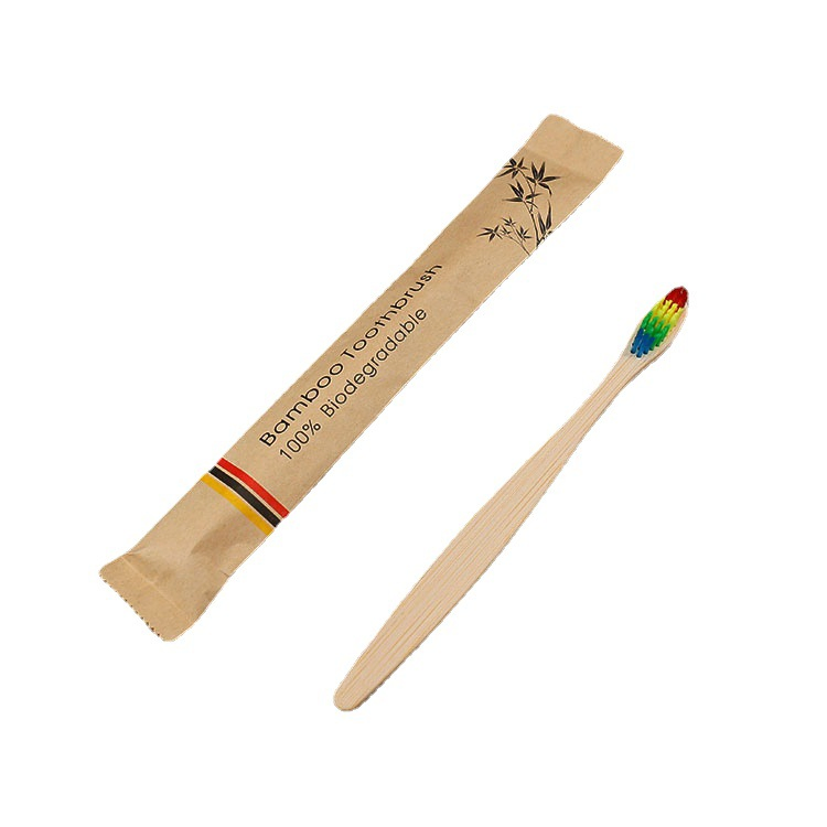 Bamboo Toothbrush with Paper Eco-Friendly Pack, Paper Box Pack Biodegradable Toothbrush Bamboo Brush Manufacture