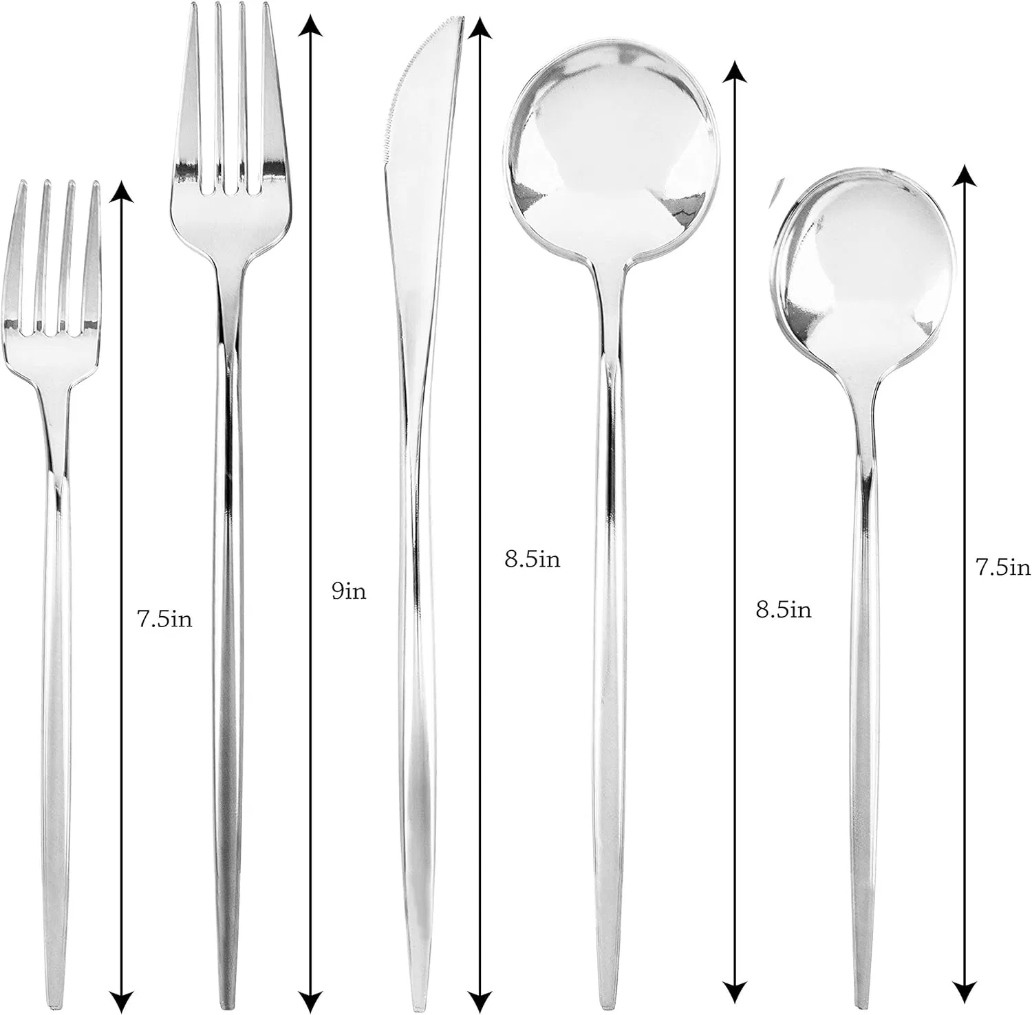 Premium Heavy Duty Silver Plastic Cutlery Set for Events