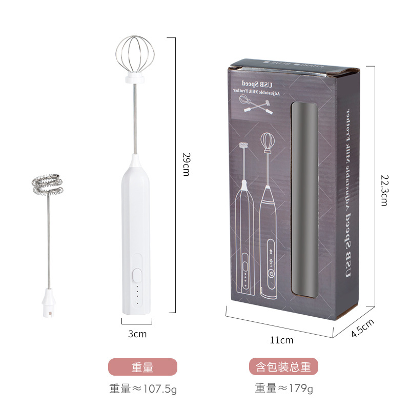 Kitchen Gadgethandheld Milk Frother for Coffee, Rechargeable Drink Mixer with 3 Speeds Electric Whisk Coffee Frother