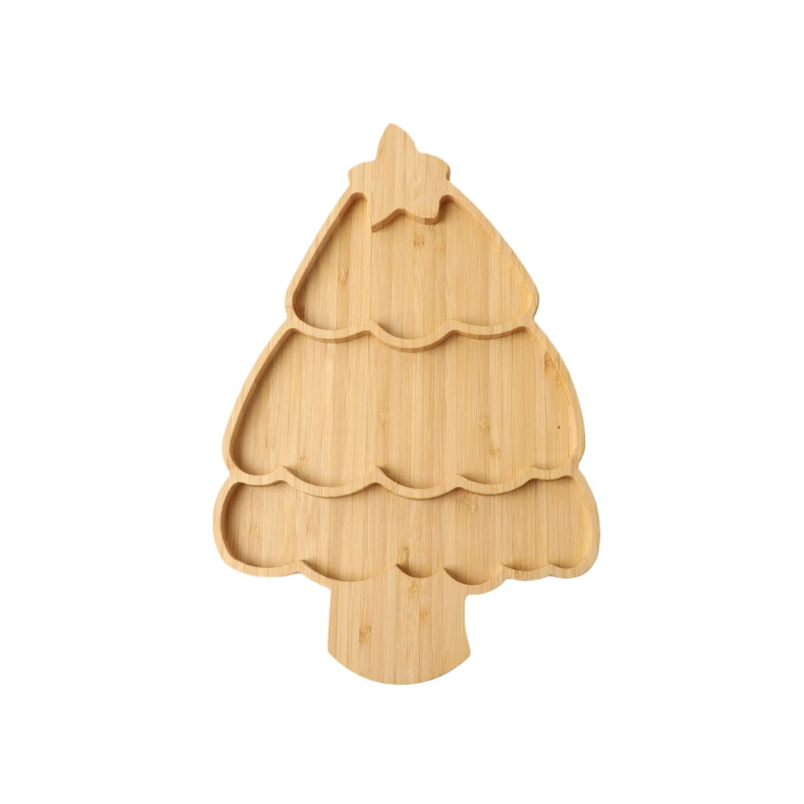 Natural Bamboo Wood Western Dim Sum Serving Tray for Snack Kitchen Use
