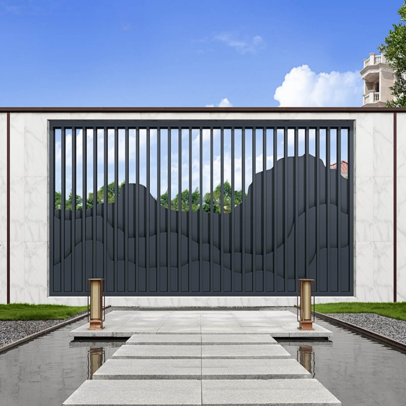 Aluminum Railing Outdoor Balcony Powder Coated with Laser Cut Lattice Panels