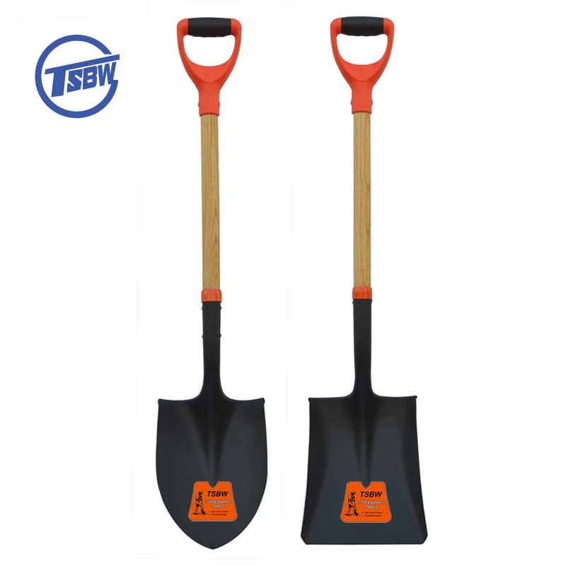 South American Wooden Handle S518 Steel Garden Agricultural Farming Round Mouth Pala Digging Shovel