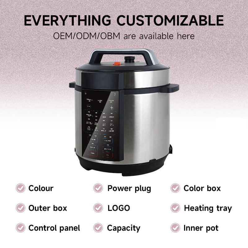 Luxury Multifunctional Electric Pressure Cooker 12 in 1 6L Stainless Steel Non-Stick Pot Fast Cooking Multicooker
