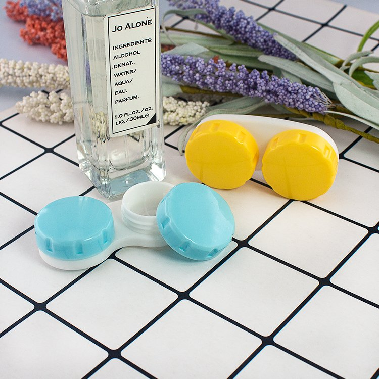 Factory Fashion Colorful Cute Whip Contact Lens Double Container