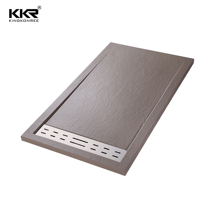 Rectangular White Modern Bathroom Stone Shower Base