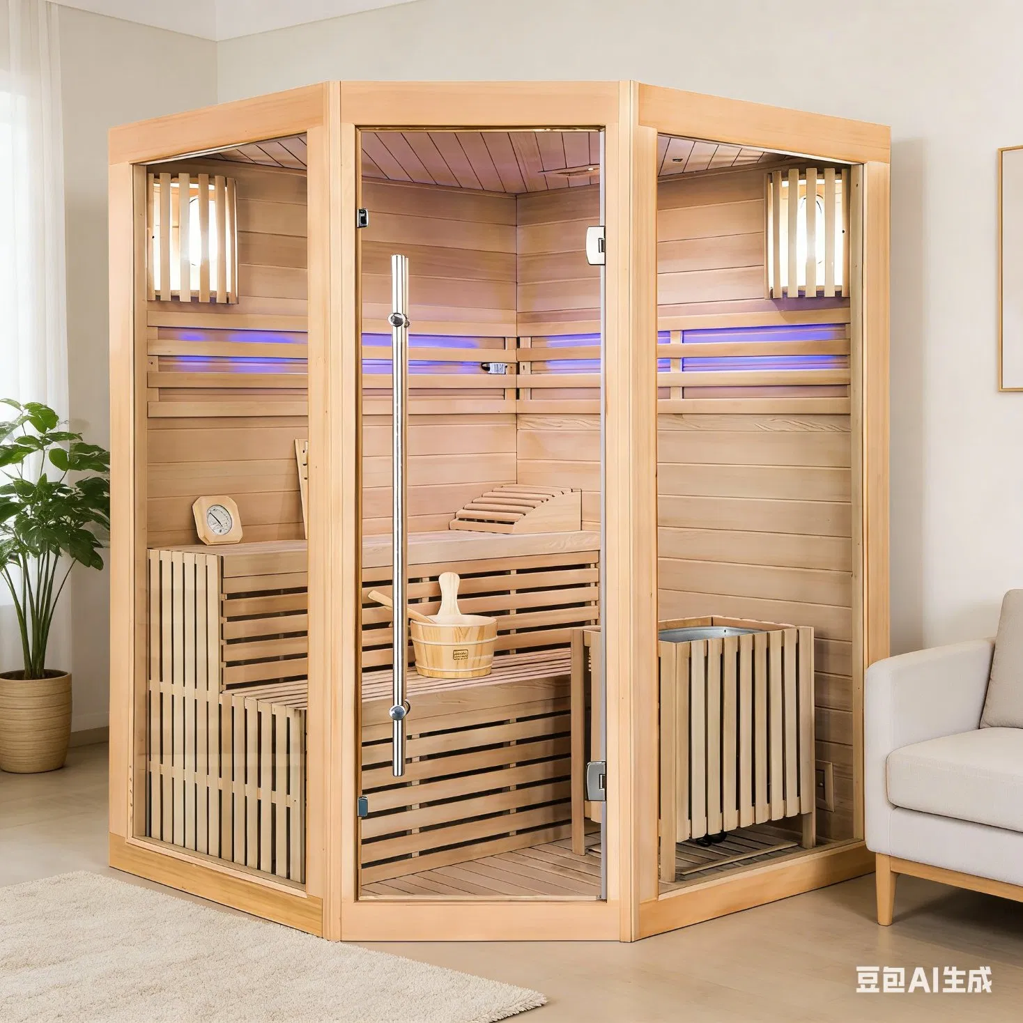 Деревянная инфракрасная сауна для 2 человек