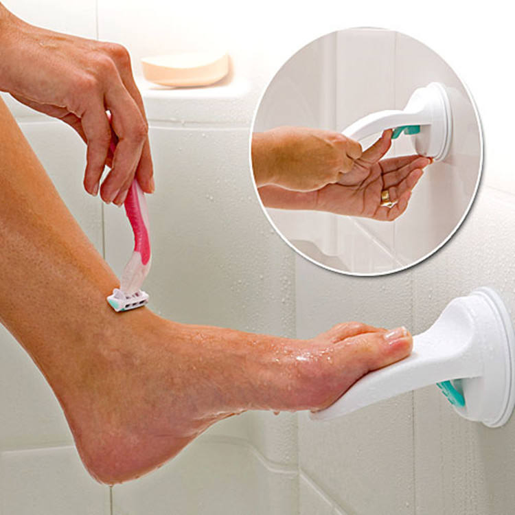 Suction Cup Bathroom Helper Safe Shaving Shower Foot Rest Shower Foot Holder