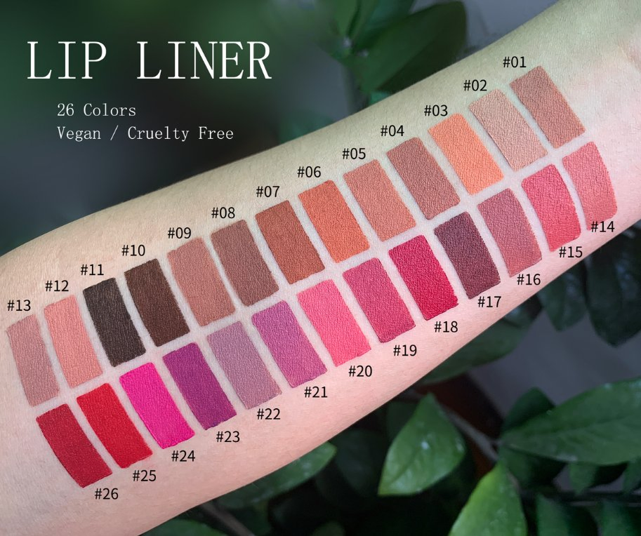 Private Label High Pigment Matte Lipliner 26 Colors Lipliner Pencil