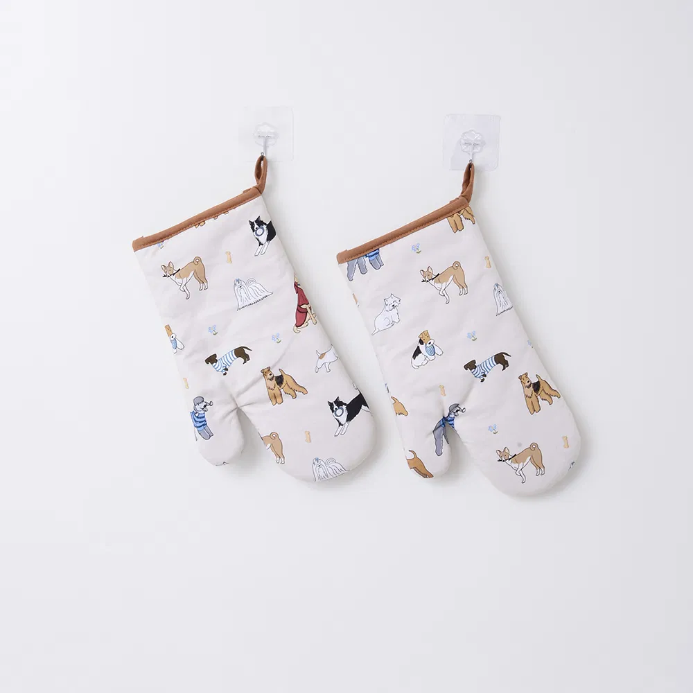 Factory Non-Slip Heat Resistant Jacquard Cotton Hemp Oven Mitt