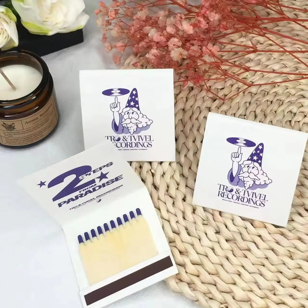 Hotel Matches Promotion Custom Paper Wooden Sticks Matchbook Advertising Bulk Holder Paper Printed Match