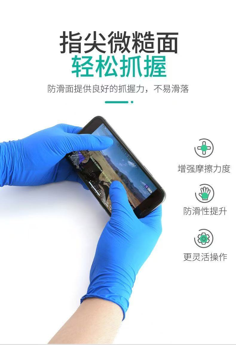Supply Vinyl Nitrile Blend Gloves in Blue Color