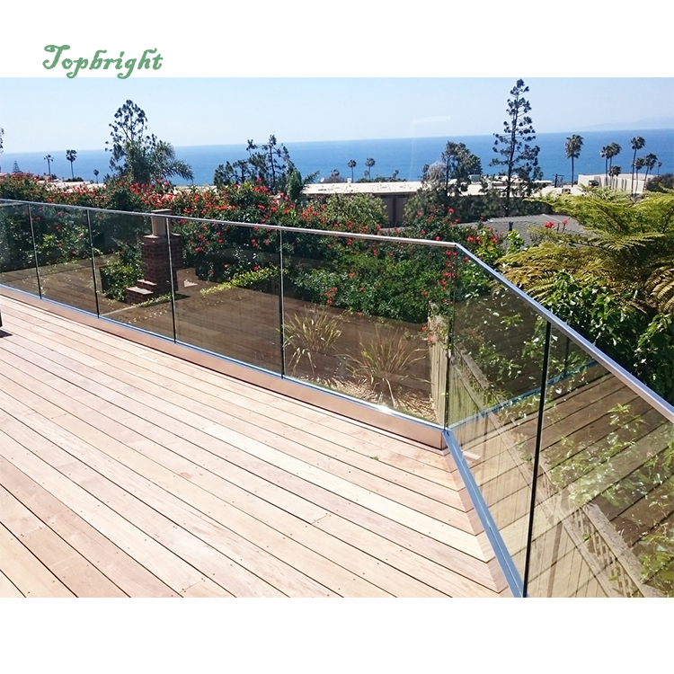 Modern Interior Railing Steel Baluster Aluminium Tempered Glass Railing U Channel System