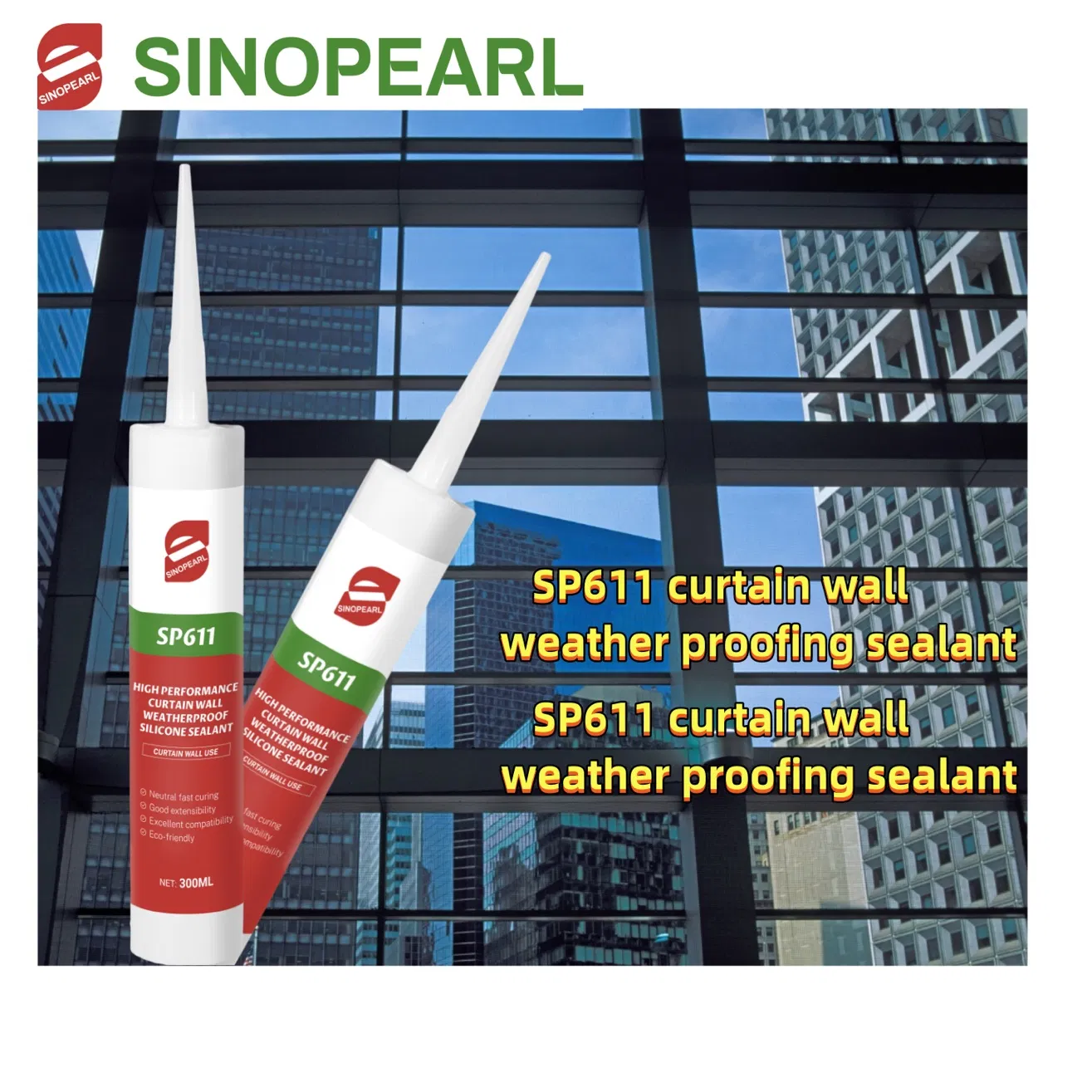 OEM Strong Bonding for Aluminum & Curtain Wall Professional Weatherproof Neutral Silicone Sealant Chine-Pearl Bond