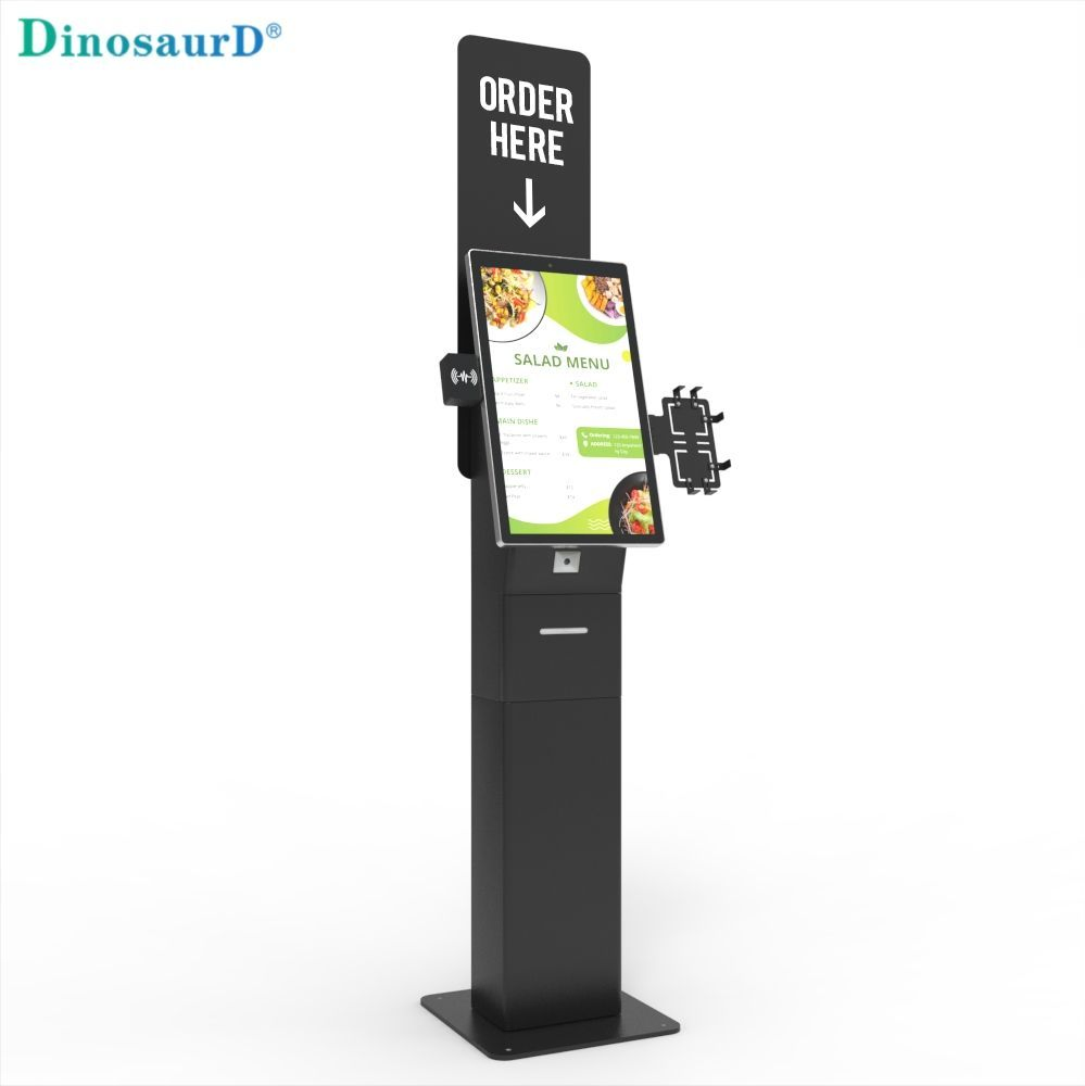 21.5 24 32 Inch Automatic Service Desktop Stand Restaurant Printer Scanner POS Machine Reception Touch Screen Payment Food Self Pay Machine Order Checkout Kiosk