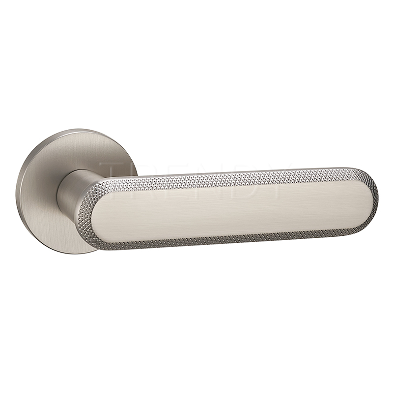 Knurled Series PVD Decorative Hardware Zamak Lever Door Lock Handle for Wooden Doors (Z6294-ZR33)