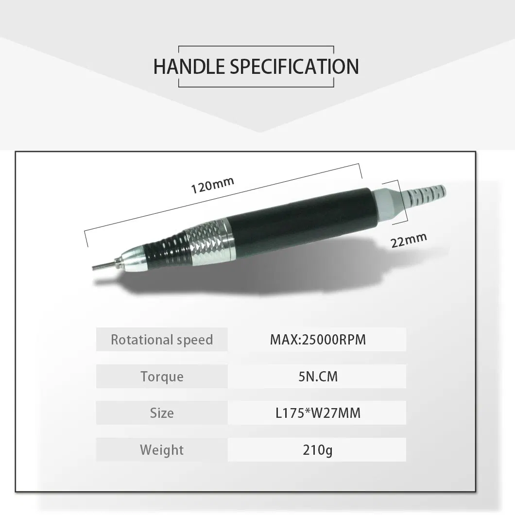 Manicure Supplies Polishing Micromotor 25000rpm Professional Electric Nail Drill Handpiece for Nail Salon