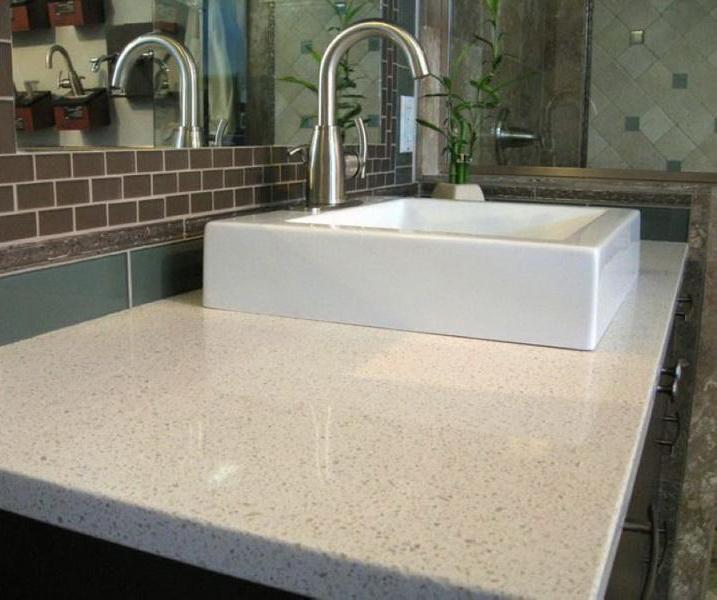 White Quartz Stone Bathroom Vanity