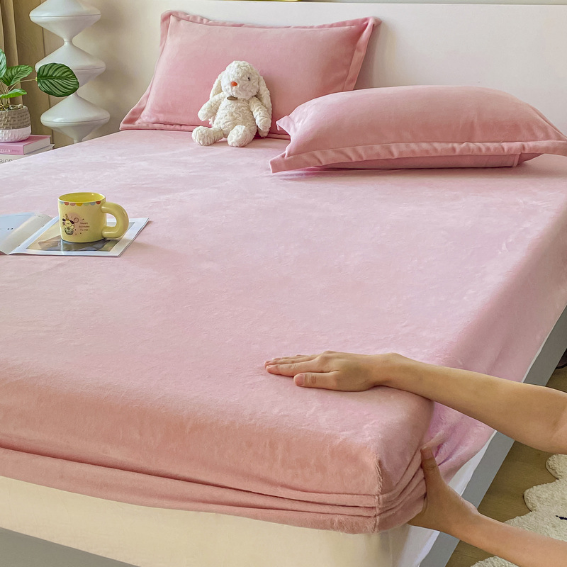 Deep Pocket Velvet Fitted Sheet Luxury Super Soft Cozy Fuzzy Fleece Bottom Sheet