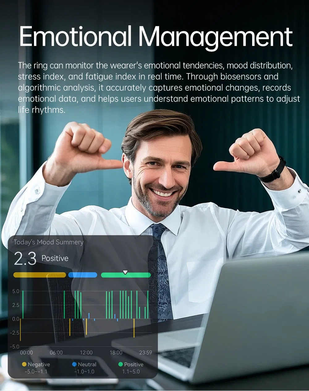 Умное кольцо TM21 с сенсорным управлением и мониторингом здоровья