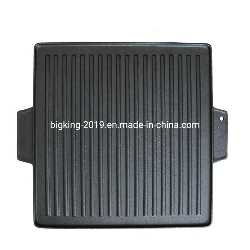 BBQ Rectangular Cast-Iron Baking Tray with Double Ears