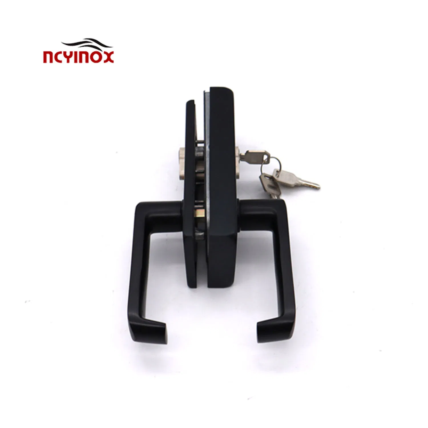 Black Hardware Door Knob Lock with Curved Door Handle Office Furniture Lock