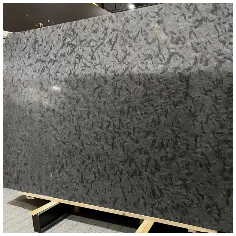 Leathered Black Matrix Quartzite Slabs for Tiles and Countertops