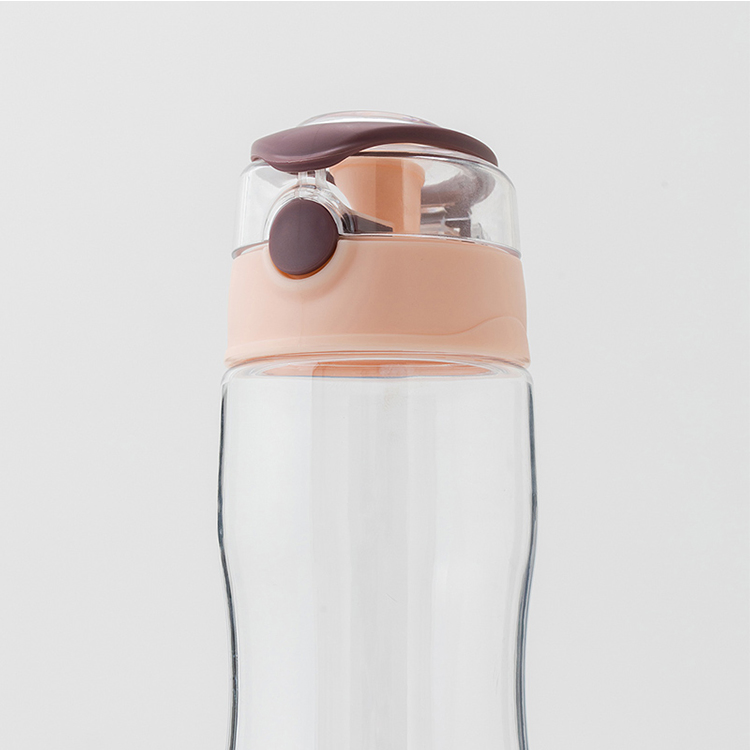 Grink 700ml BPA-Free Material Food Grade Tritan Plastic Sports Water Bottle with Flip Lid Pink