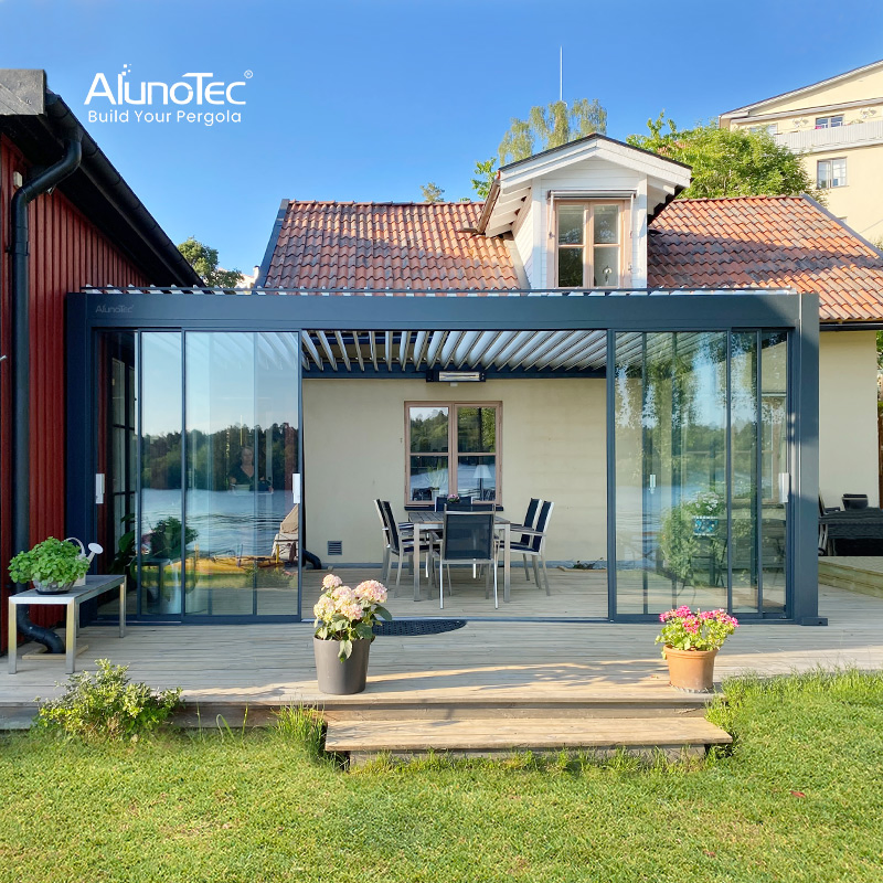 AlunoTec Prefabrivated Building Outdoor Garden Aluminum Pergola