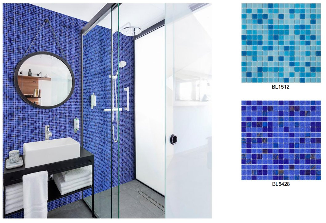 Мозаика керамическая Mix Blue для бассейна и интерьера