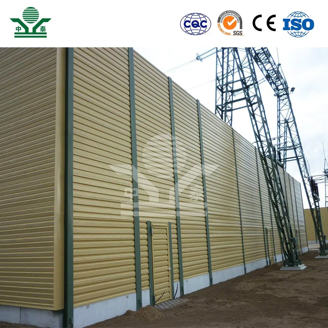 Zhongtai Environmental Noise Barriers China Manufacturers Absorptive Noise Barrier 80mm 100mm 120mm 140mm Thickness Factory Sound Barrier