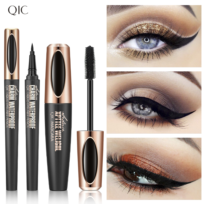 Private Label New Arrival Waterproof Factory 2 in 1 Eyeliner Pencil and Mascara Kit