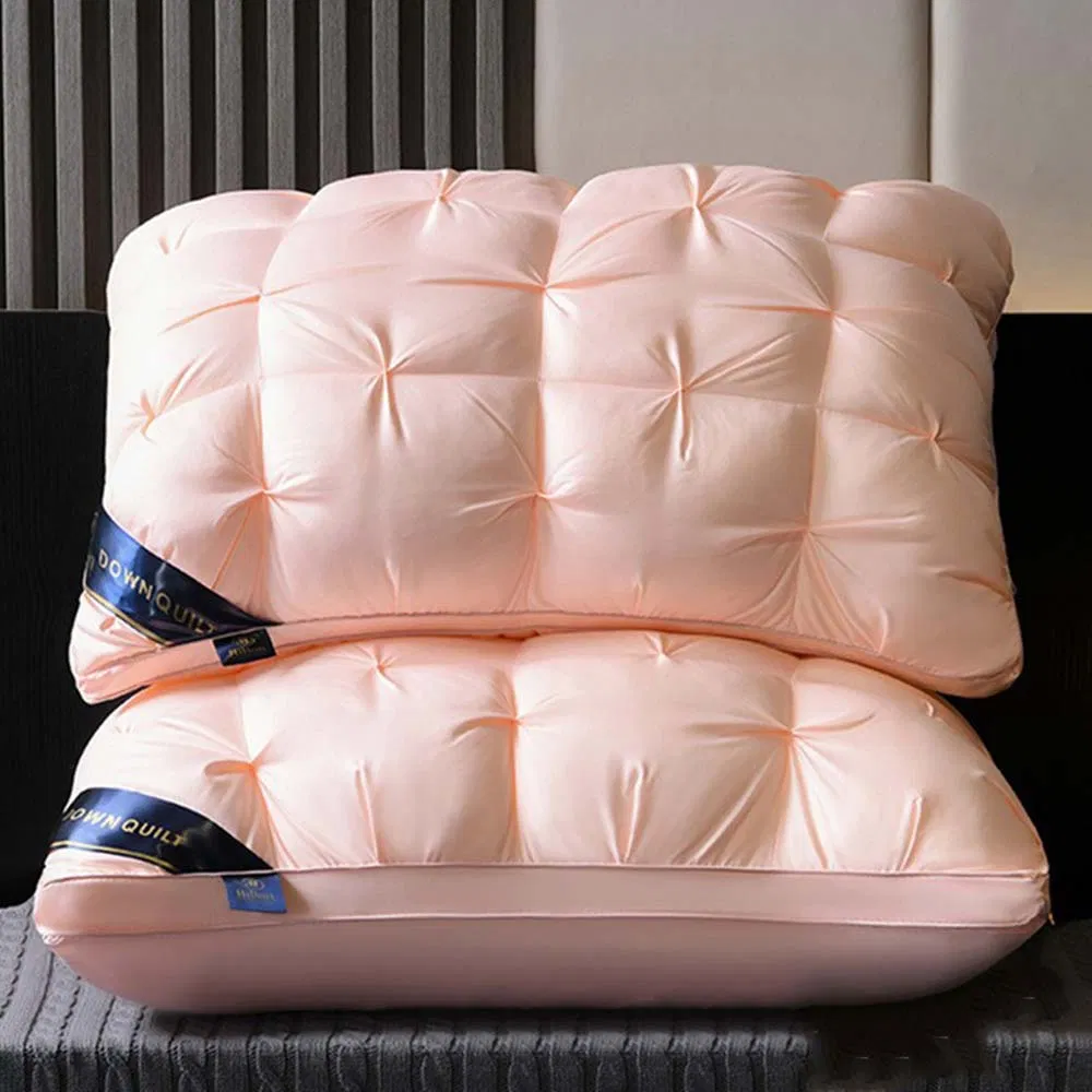 Wholesale Hotel Microfiber Hypoallergenic Standard Size Collection Luxury Goose Down Feather Pillow for Sleeping in 3-5 Stars Hotel/Bedroom