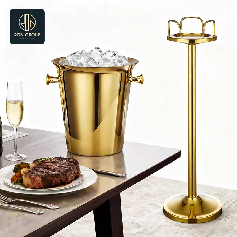 Ледница из нержавеющей стали 5 л, шампанское золото