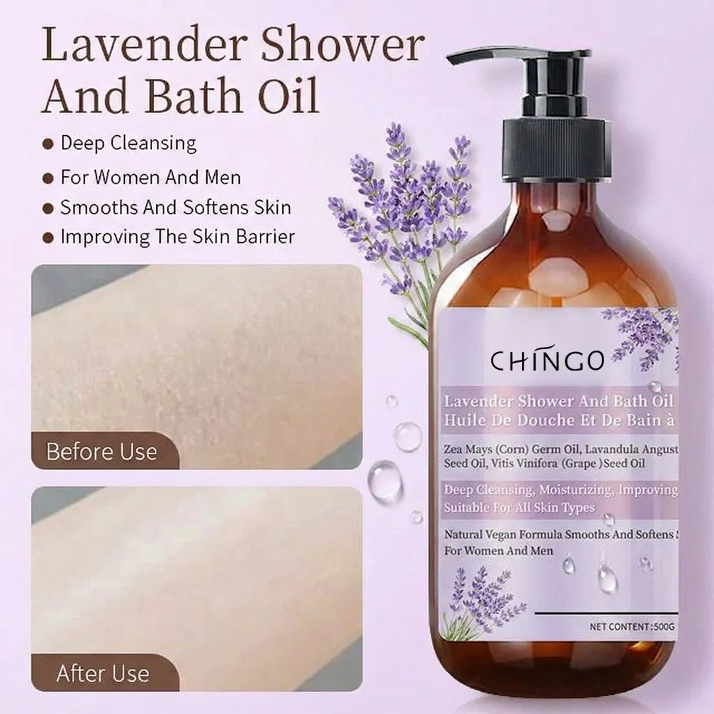 Natural Lavender Shower Oil Nourishing Moisturizing Softening Smoothing Skin Care