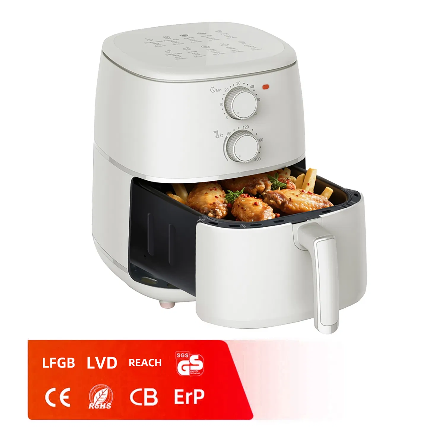 Energy-Efficient 4L Healthy Mechanical Knob Oil Free Air Deep Fryer with Adjustable Temperature