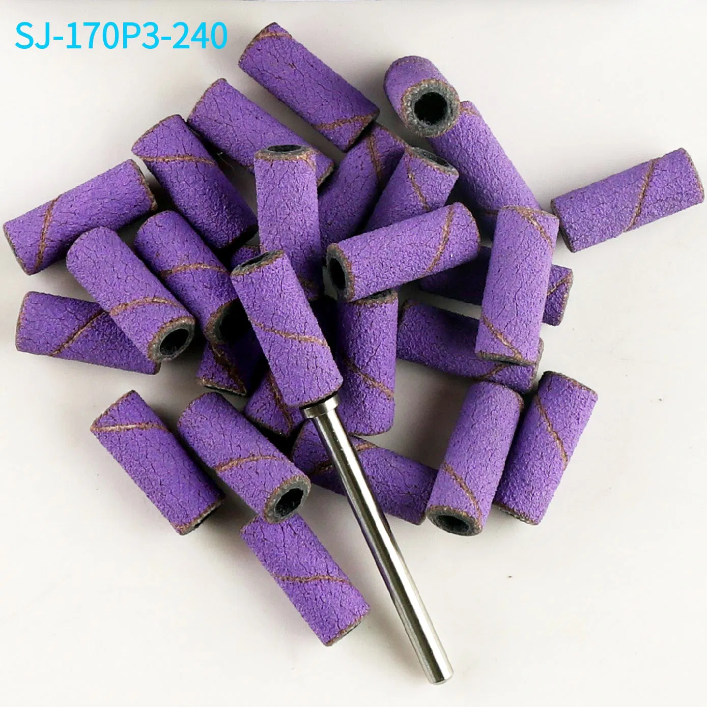 80 Grit 150 Grit 240 Grit Purple Abrasive Small Mini Size 3mm Nail Sanding Band Tip