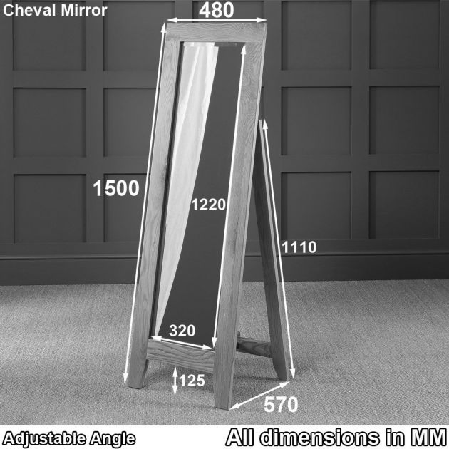 Home Decor Dressing Furniture Floor Full Length Rustic Solid Oak Mirror for Living Room Bedroom Dressing Mirror