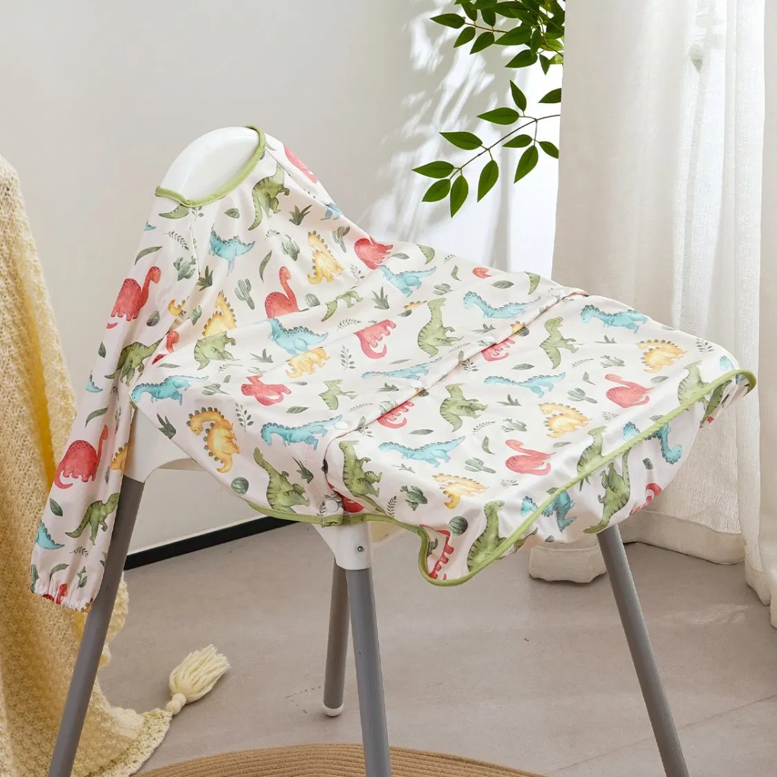 Waterproof Fabric Long Sleeve Bibs Baby 100% Polyester Children's Table Manners