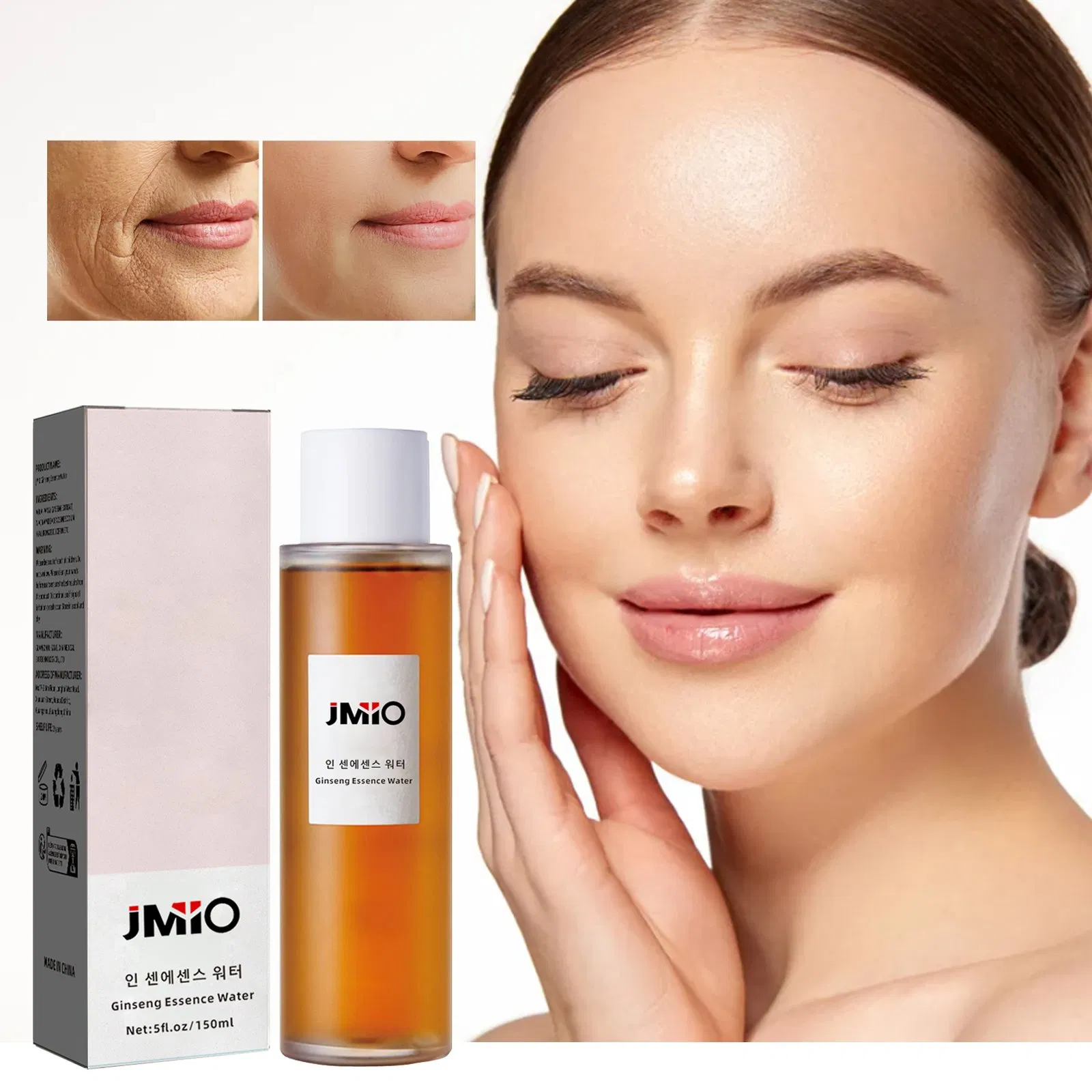 Remove Wrinkles Lifting Ginseng Toner Hyaluronic Acid for Dry Sensitive Skin in Stock Fast Delivery