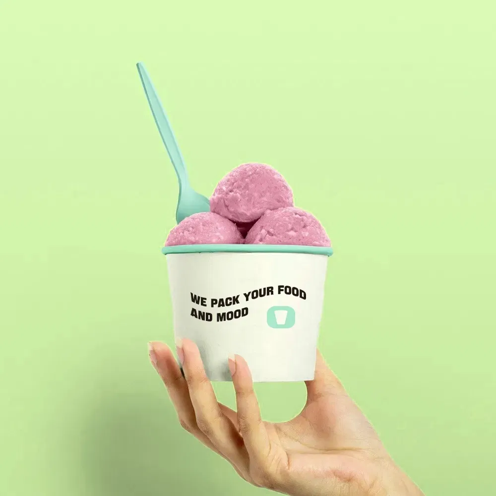 Disposable Ice Cream Paper Bowl Custom Dessert Yogurt Ice Cream Cups