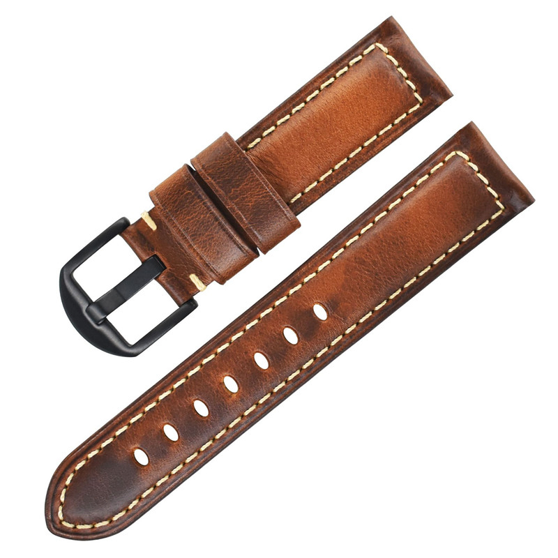 Ea460 Brown Lot Packaging Black 20mm Machine Smart Apple Watch Strap for Men 19mm Top Grain with Luxury Leather Straps