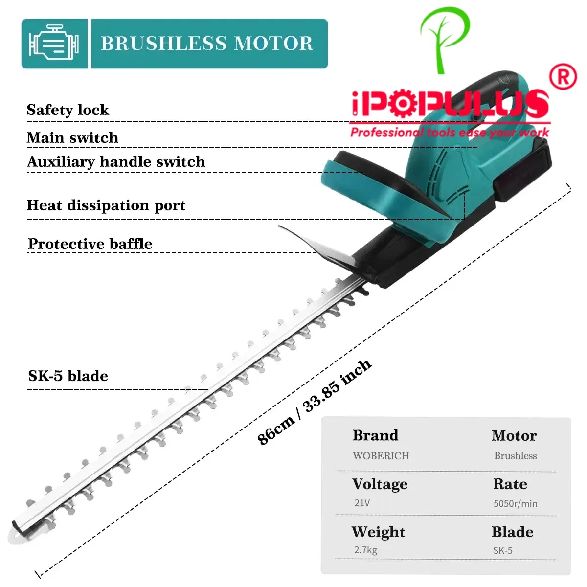 Аккумуляторный кусторез с двойным лезвием