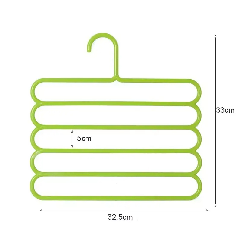 Set*3 Multifunctional Magic Pants Rack Multi Layers Cloth Dryer 5 Layers Anti-Slip Hanger