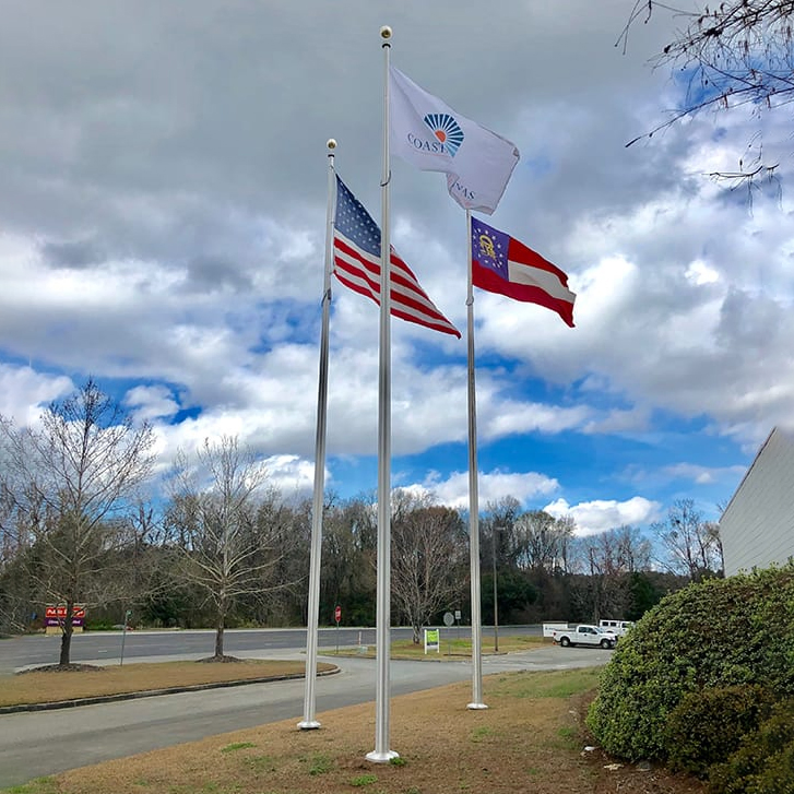 Customized Mast Flagpoles Standing Floor Office Flagpole Pulley Flagstaff Flag Pole for Sale